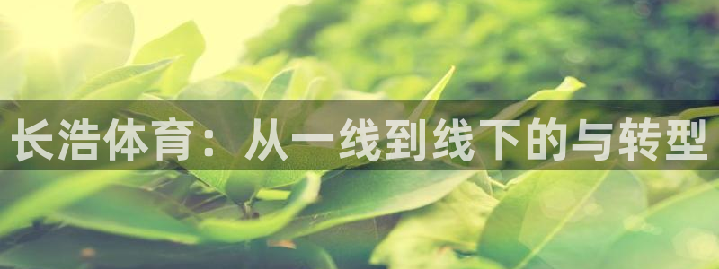 长浩体育：从一线到线下的与转型